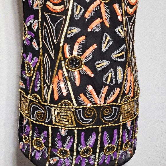 Free People Micro Mosaic Mini Dress Lavishly Beaded Sequined Party Cocktail - Picture 8 of 13